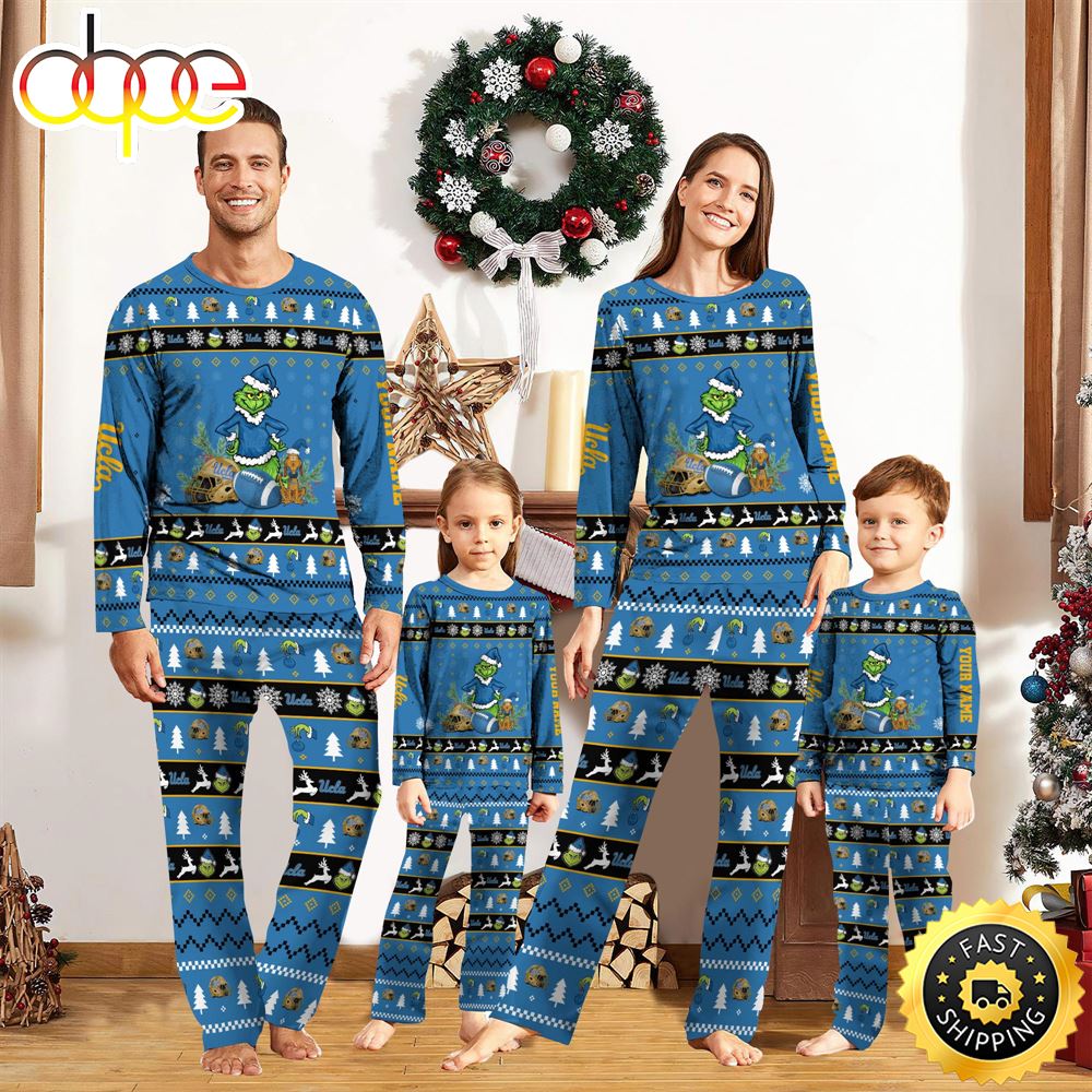 Sportswearmerch UCLA Bruins NCAA Grinch Christmas Personalized Pajamas For Fan