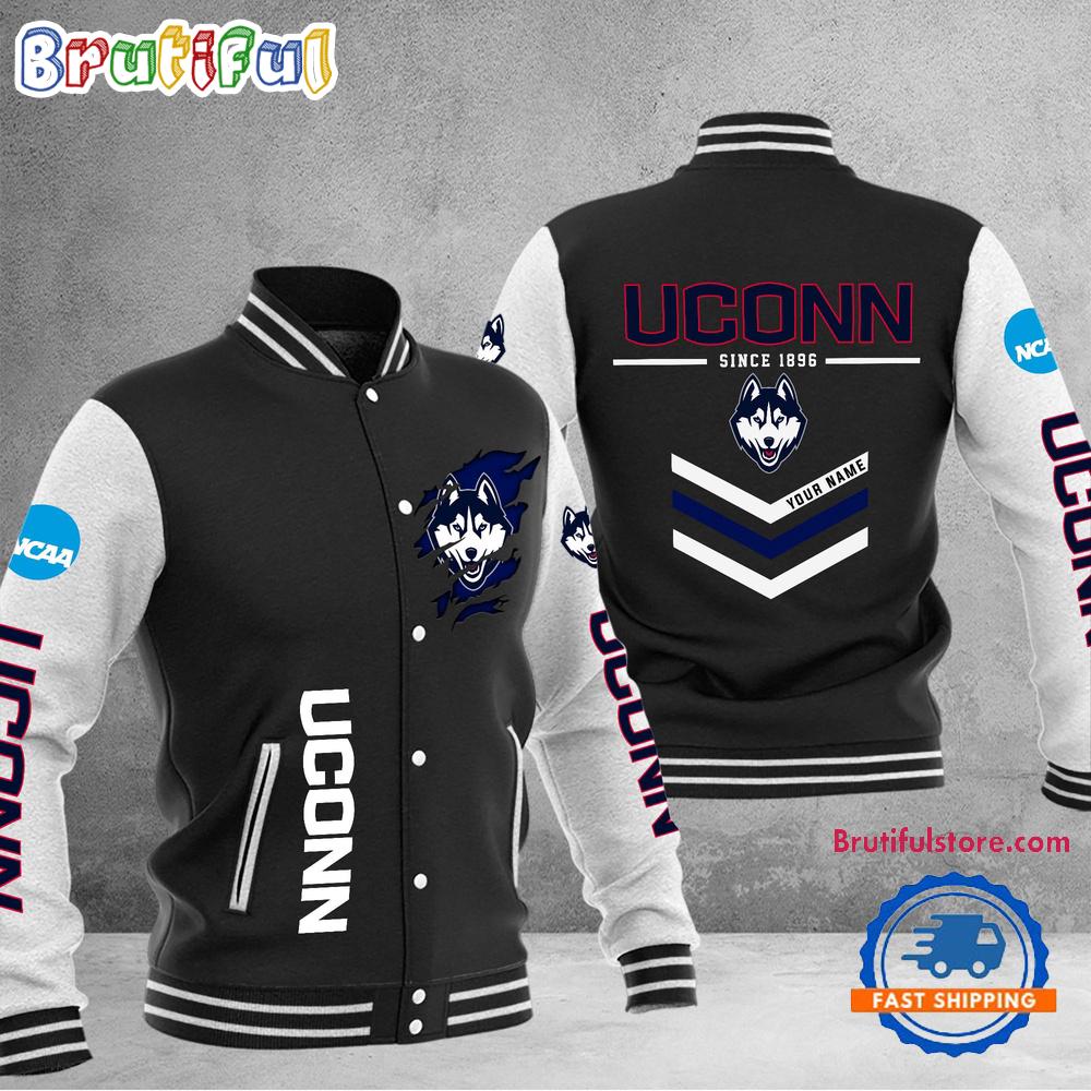 Sportswearmerch Uconn Huskies NCAA Personalized Personalized Baseball Jacket For Fan
