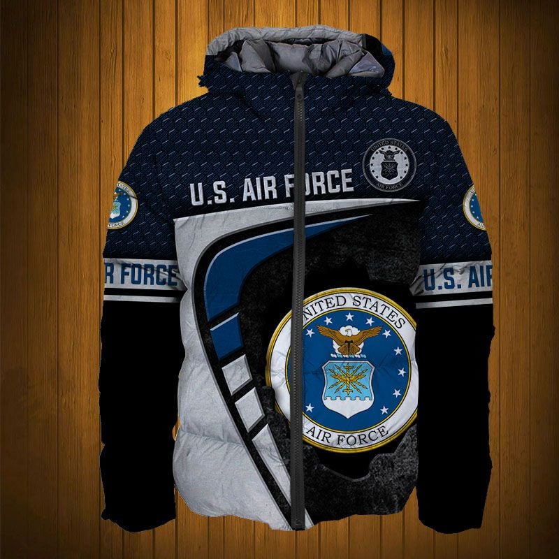 Sportswearmerch United States Air Force Army Personalized Fashion Puffer Jacket For Fan