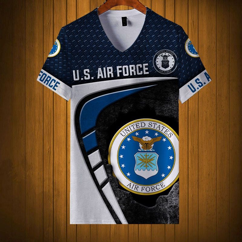 Sportswearmerch United States Air Force Army Personalized Fashion V-neck Women T-shirt For Fan