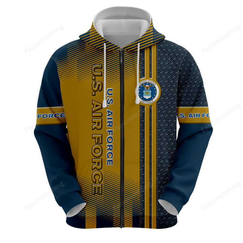 Sportswearmerch United States Air Force Army Personalized Fashion Zip Hoodie For Fan