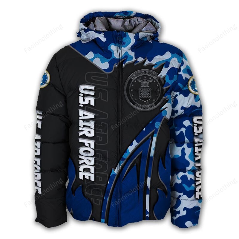 Sportswearmerch United States Air Force Personalized Puffer Jacket For Fan
