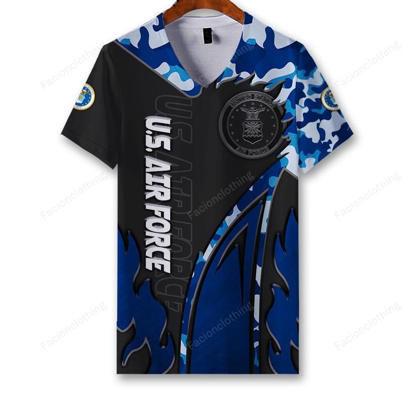 Sportswearmerch United States Air Force Personalized V-neck Women T-shirt For Fan