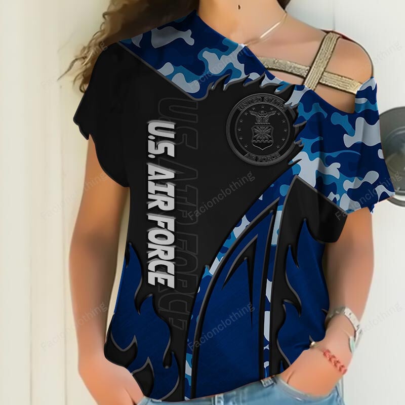 Sportswearmerch United States Air Force Personalized Women Shirt For Fan