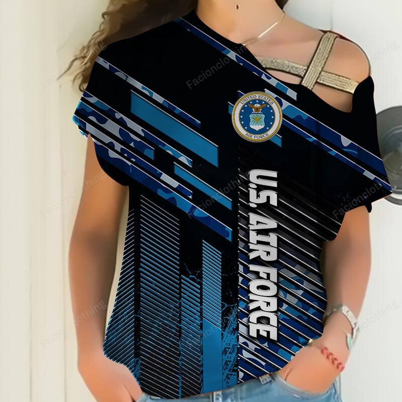 Sportswearmerch United States Air Force Personalized Women Shirt For Fan