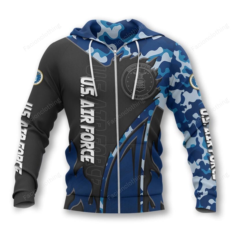 Sportswearmerch United States Air Force Personalized Zip Hoodie For Fan