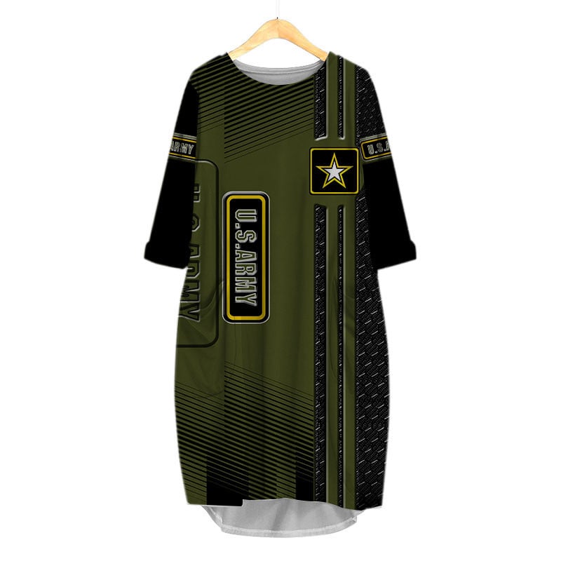 Sportswearmerch United States Army Personalized Fashion Pocket Dress For Fan