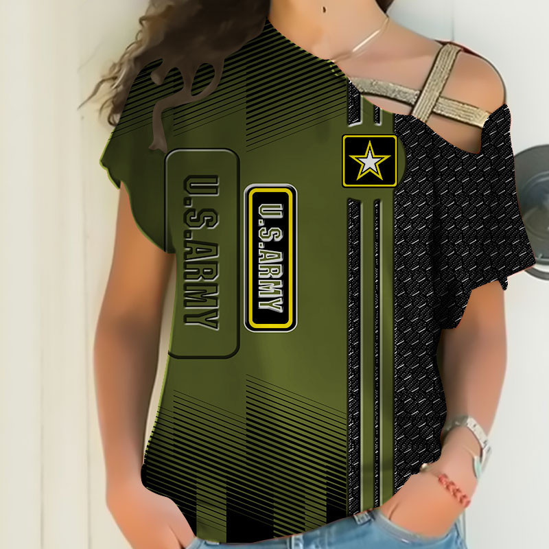 Sportswearmerch United States Army Personalized Fashion Strapless Short Sleeve For Fan