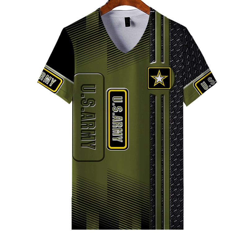 Sportswearmerch United States Army Personalized Fashion V-neck Women T-shirt For Fan