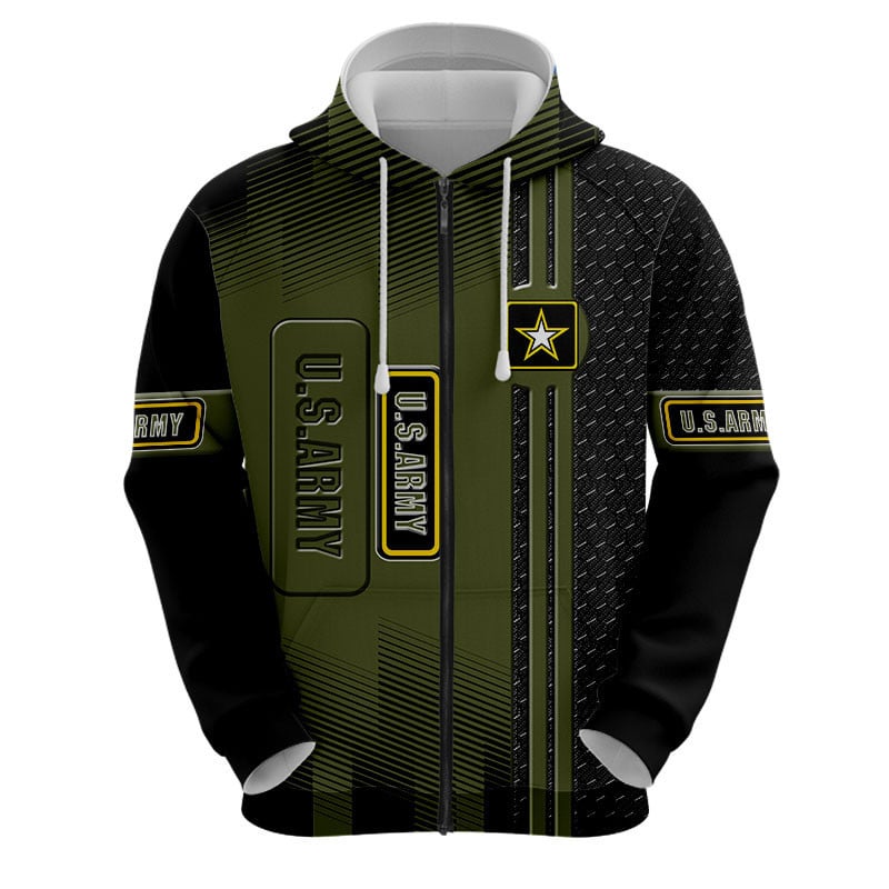 Sportswearmerch United States Army Personalized Fashion Zip Hoodie For Fan