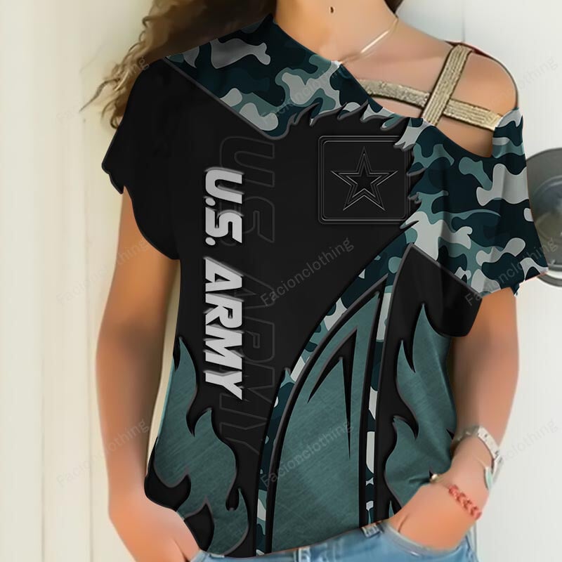 Sportswearmerch United States Army Personalized Women Shirt For Fan