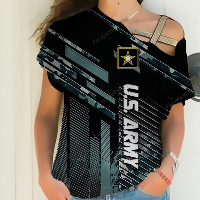 Sportswearmerch United States Army Personalized Women Shirt For Fan