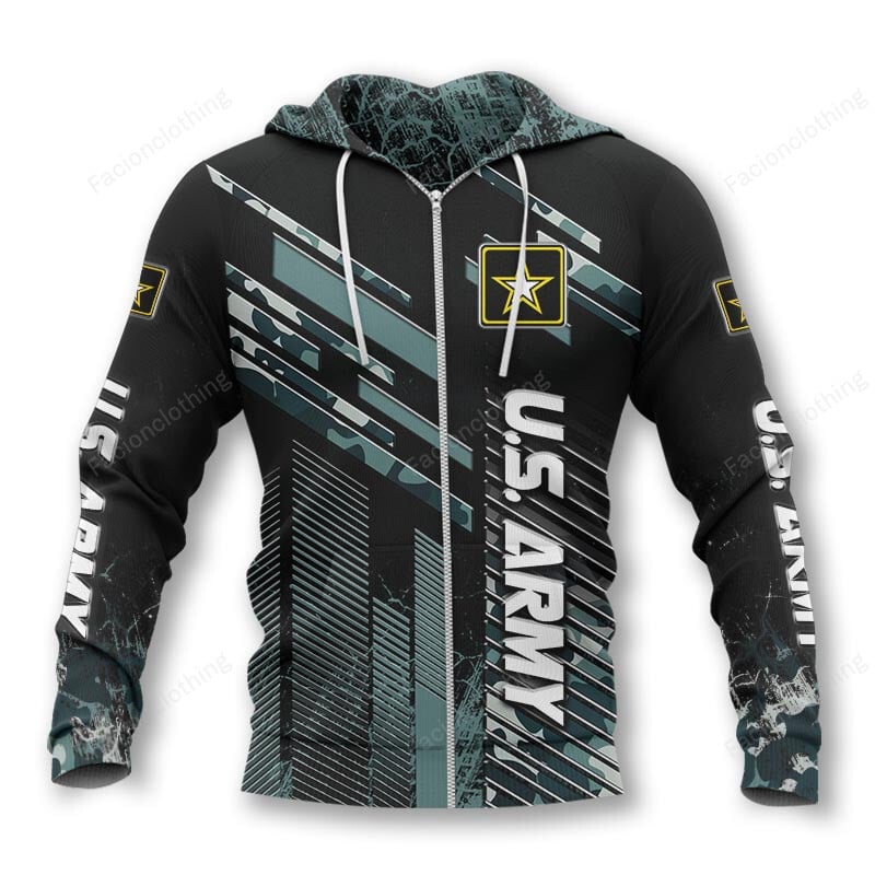 Sportswearmerch United States Army Personalized Zip Hoodie For Fan