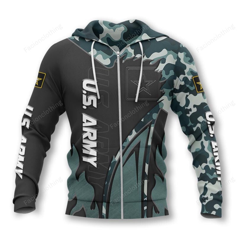 Sportswearmerch United States Army Personalized Zip Hoodie For Fan
