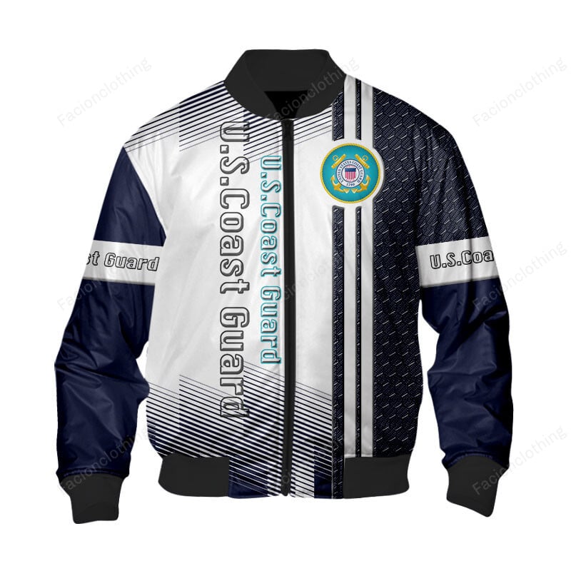 Sportswearmerch United States Coast Guard Army Personalized Fashion Bomber Jacket For Fan