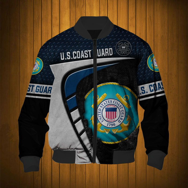 Sportswearmerch United States Coast Guard Army Personalized Fashion Bomber Jacket For Fan