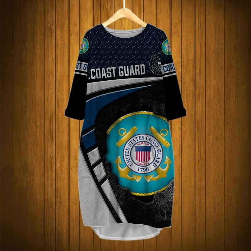Sportswearmerch United States Coast Guard Army Personalized Fashion Pocket Dress For Fan