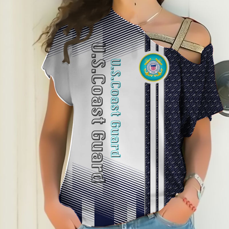 Sportswearmerch United States Coast Guard Army Personalized Fashion Strapless Short Sleeve For Fan