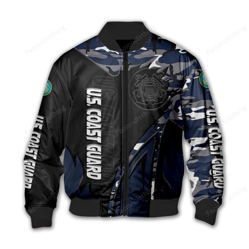 Sportswearmerch United States Coast Guard Personalized Bomber Jacket For Fan