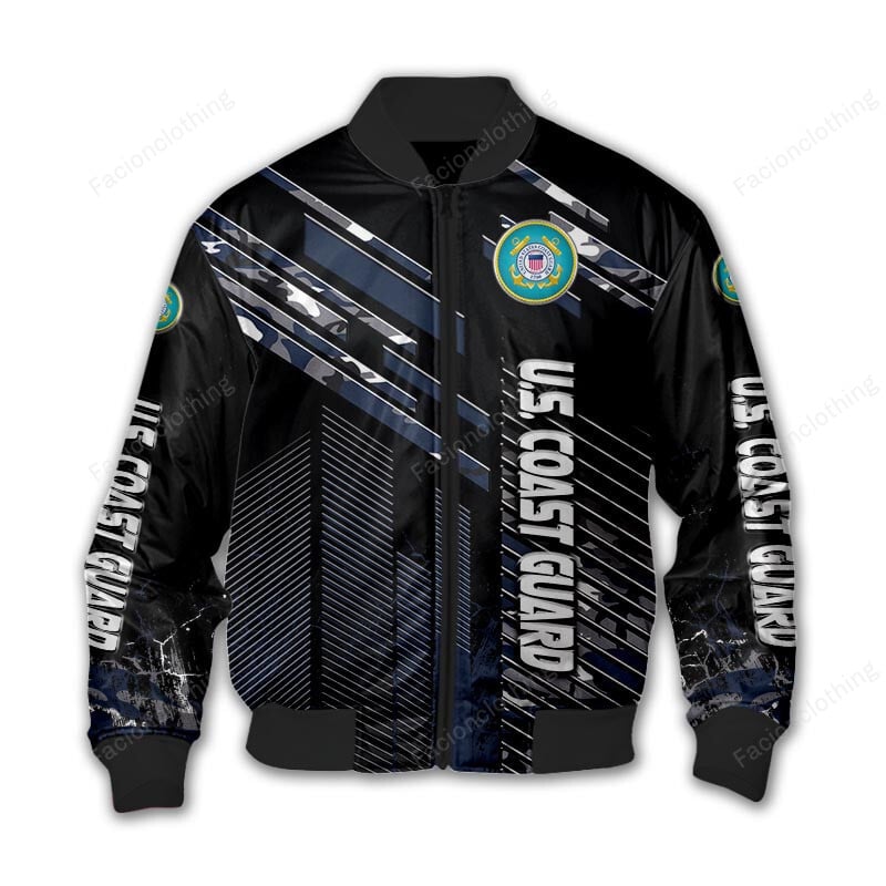 Sportswearmerch United States Coast Guard Personalized Bomber Jacket For Fan