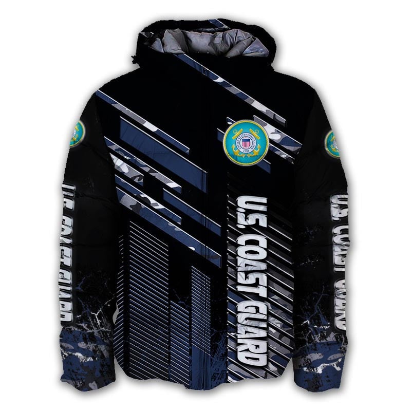 Sportswearmerch United States Coast Guard Personalized Puffer Jacket For Fan