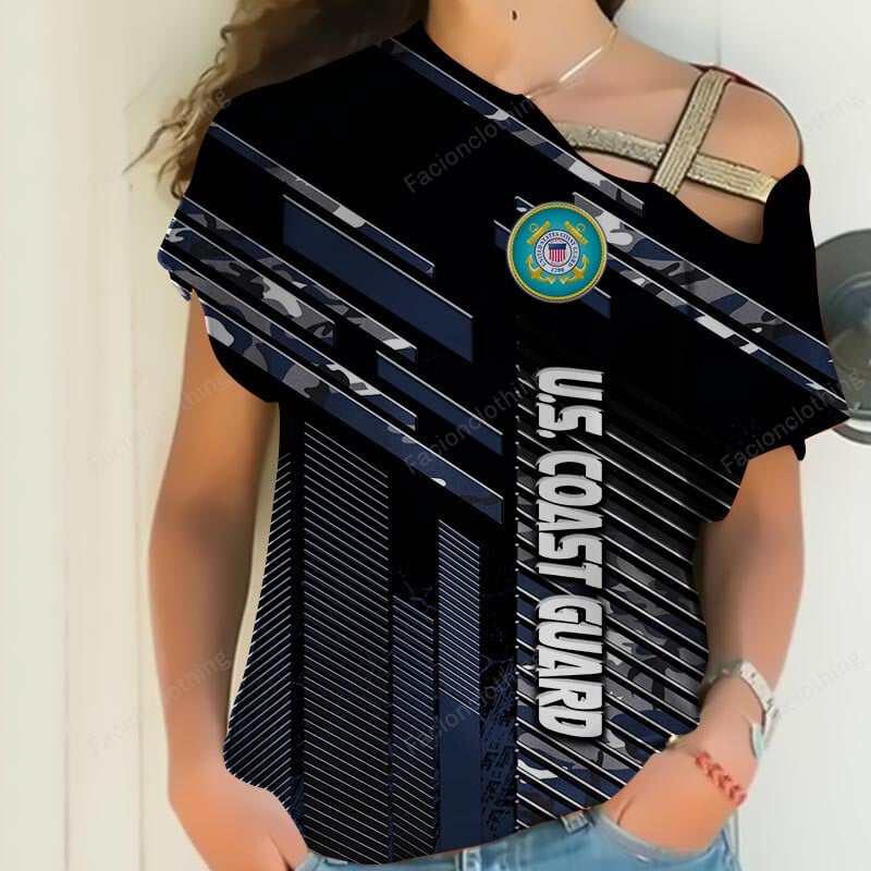 Sportswearmerch United States Coast Guard Personalized Women Shirt For Fan