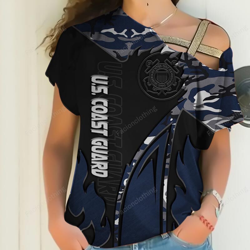 Sportswearmerch United States Coast Guard Personalized Women Shirt For Fan