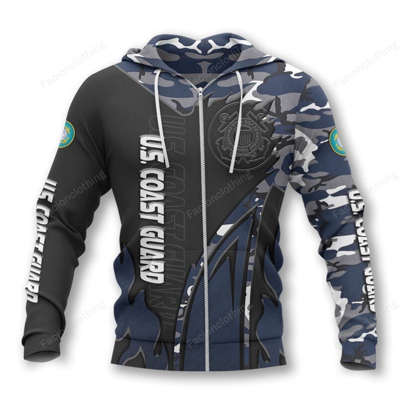 Sportswearmerch United States Coast Guard Personalized Zip Hoodie For Fan