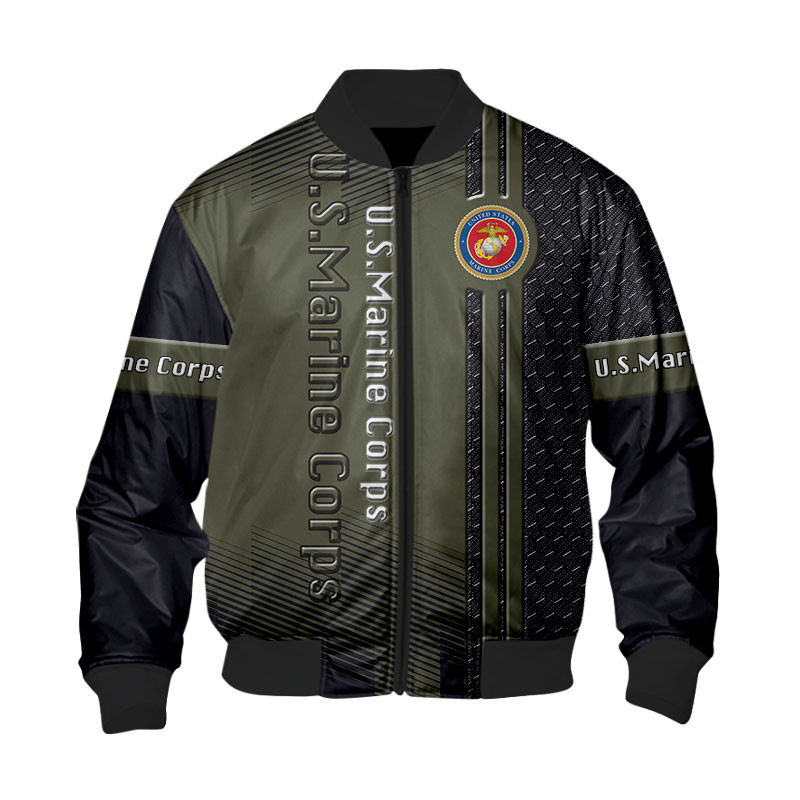 Sportswearmerch United States Marine Corps Army Personalized Fashion Bomber Jacket For Fan