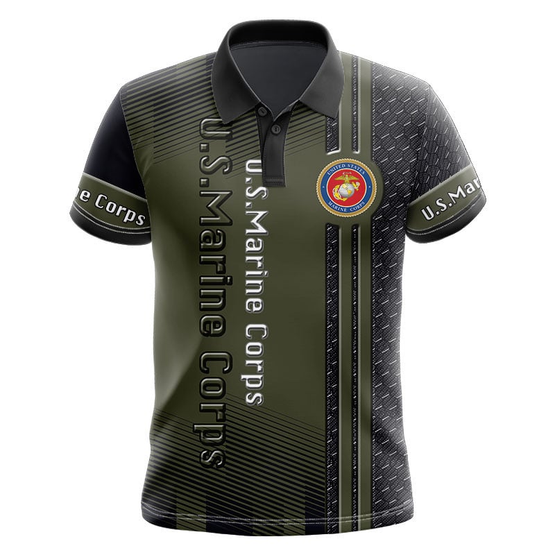 Sportswearmerch United States Marine Corps Army Personalized Fashion Polo Shirt For Fan