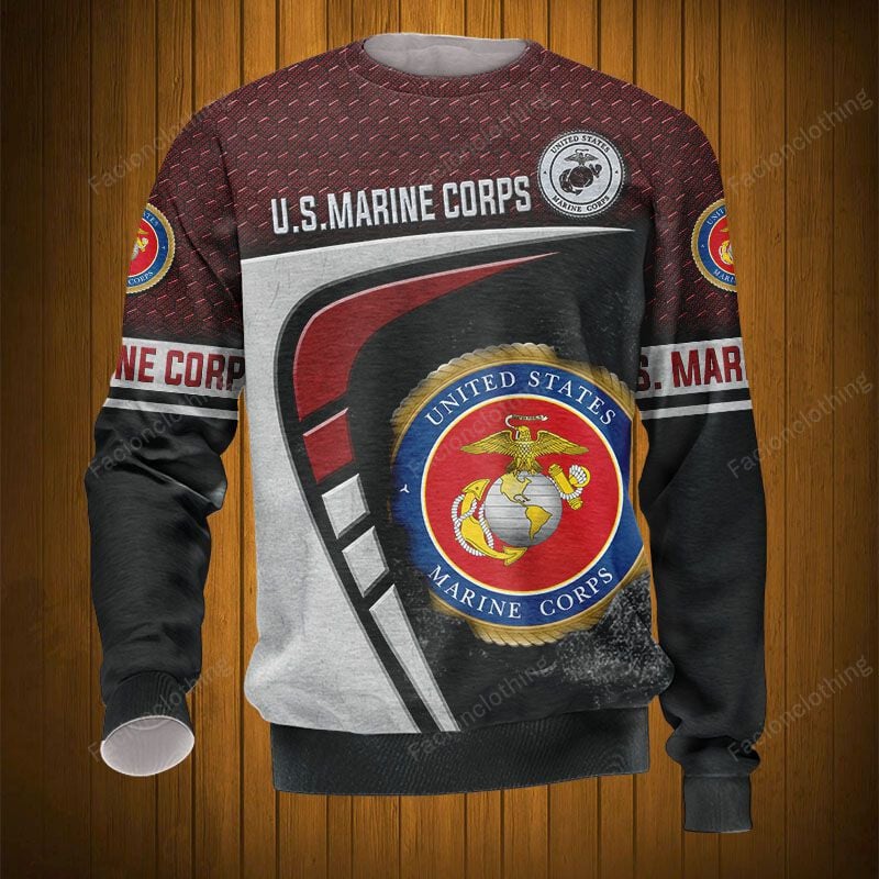 Sportswearmerch United States Marine Corps Army Personalized Fashion Sweater For Fan