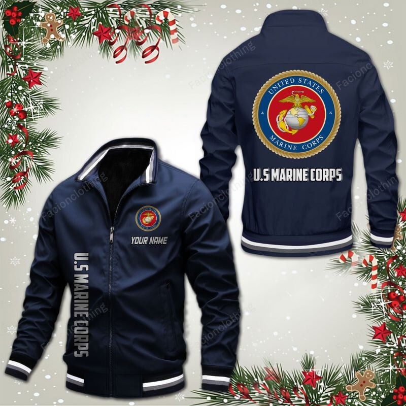 Sportswearmerch United States Marine Corps Personalized Bomber Jacket For Fan