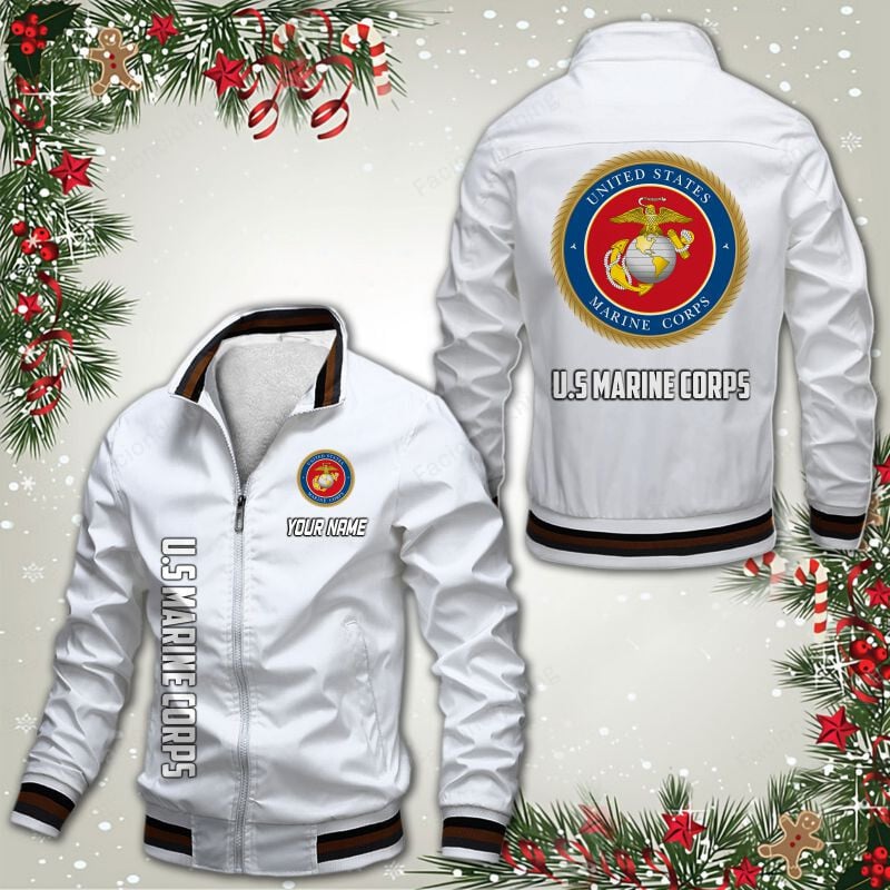 Sportswearmerch United States Marine Corps Personalized Bomber Jacket For Fan
