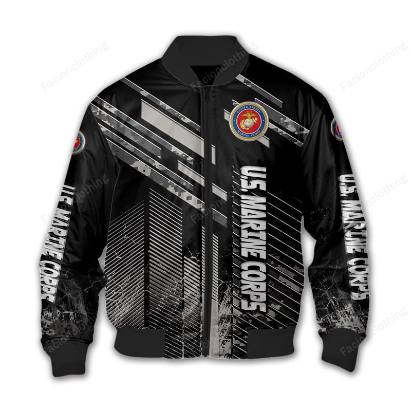 Sportswearmerch United States Marine Corps Personalized Bomber Jacket For Fan