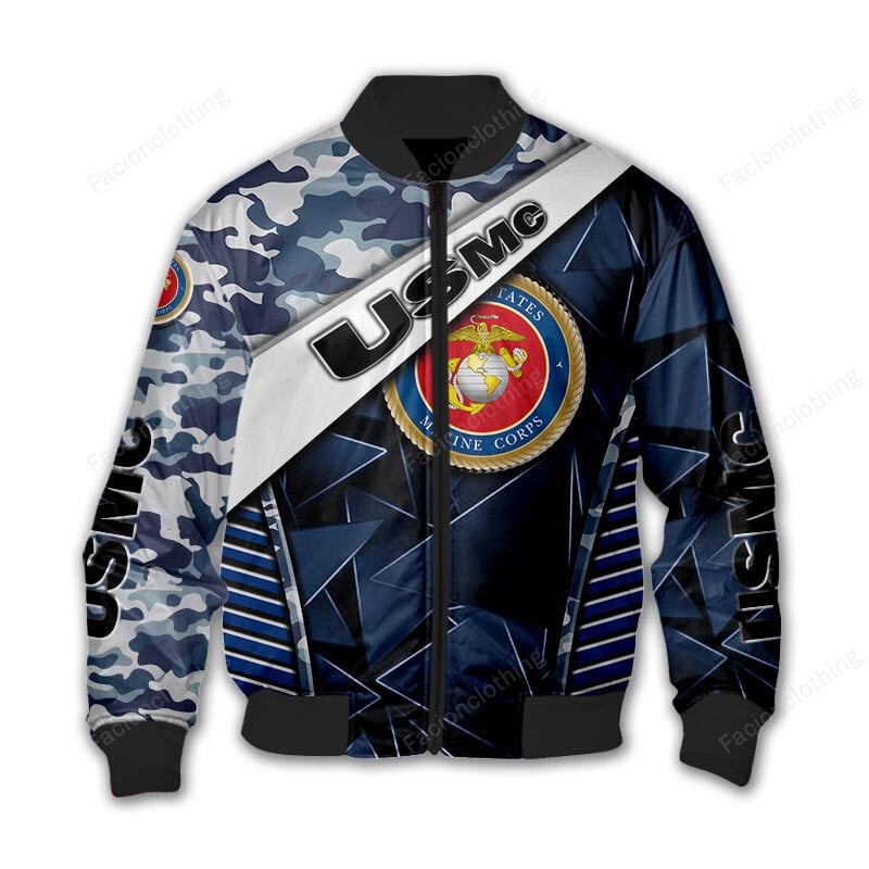 Sportswearmerch United States Marine Corps Personalized Bomber Jacket For Fan