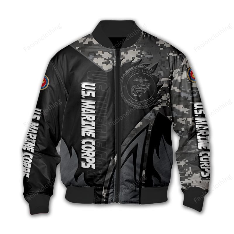 Sportswearmerch United States Marine Corps Personalized Bomber Jacket For Fan