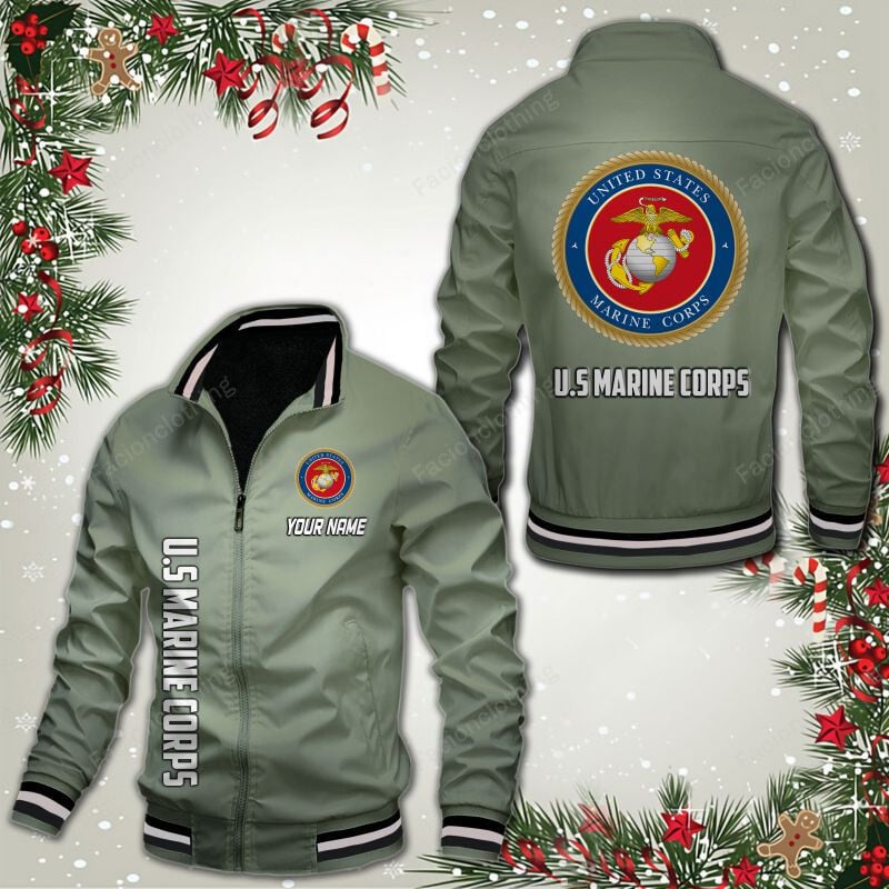 Sportswearmerch United States Marine Corps Personalized Bomber Jacket For Fan