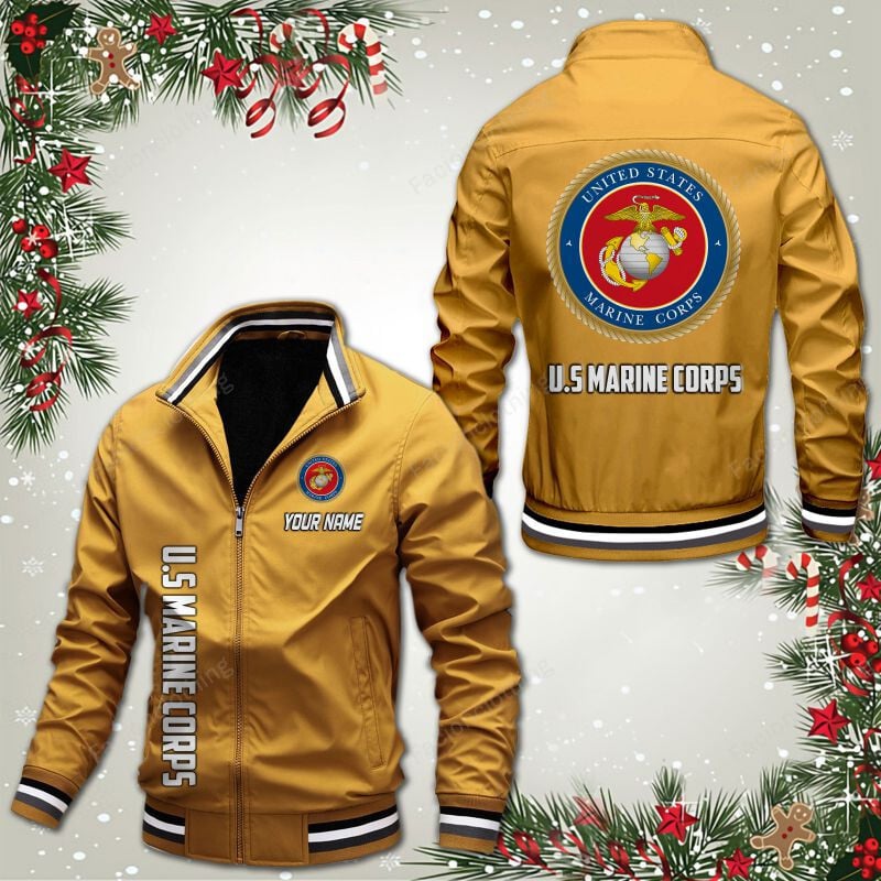 Sportswearmerch United States Marine Corps Personalized Bomber Jacket For Fan