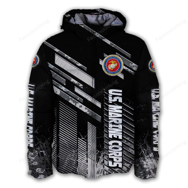 Sportswearmerch United States Marine Corps Personalized Puffer Jacket For Fan