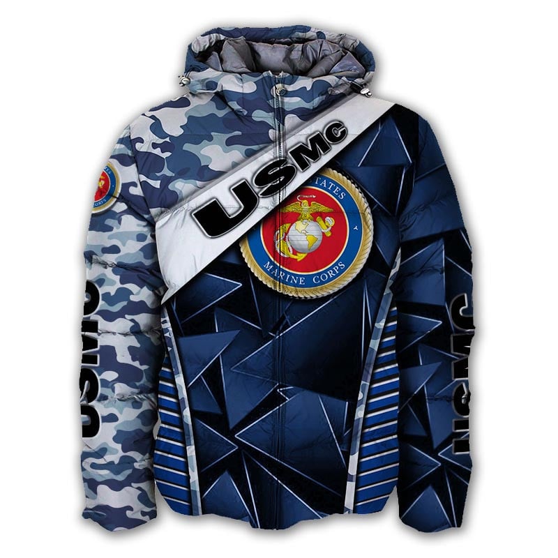 Sportswearmerch United States Marine Corps Personalized Puffer Jacket For Fan