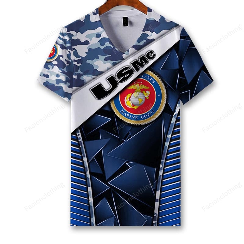 Sportswearmerch United States Marine Corps Personalized V-neck Women T-shirt For Fan