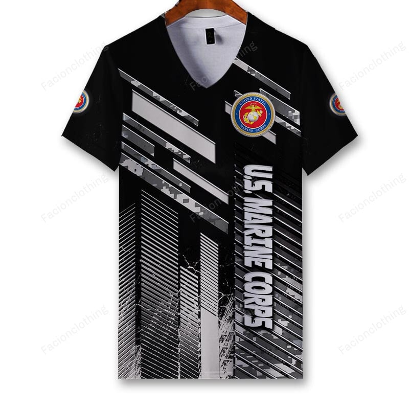 Sportswearmerch United States Marine Corps Personalized V-neck Women T-shirt For Fan