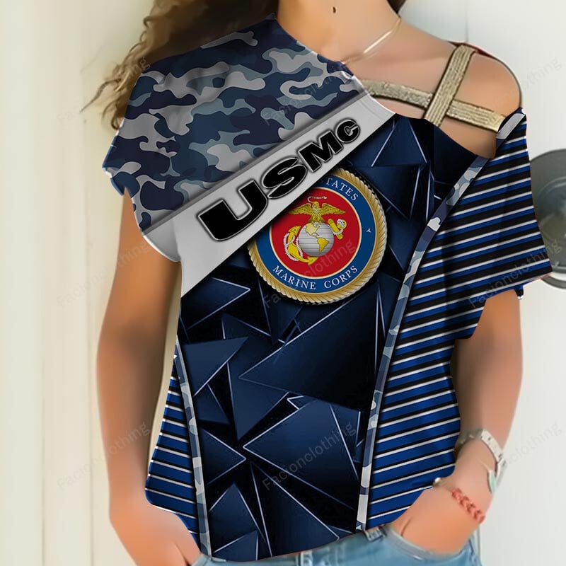 Sportswearmerch United States Marine Corps Personalized Women Shirt For Fan