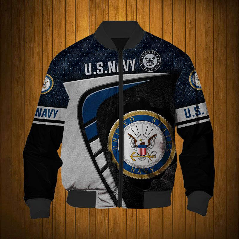 Sportswearmerch United States Navy Army Personalized Fashion Bomber Jacket For Fan