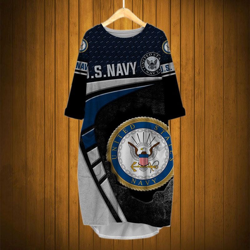 Sportswearmerch United States Navy Army Personalized Fashion Pocket Dress For Fan