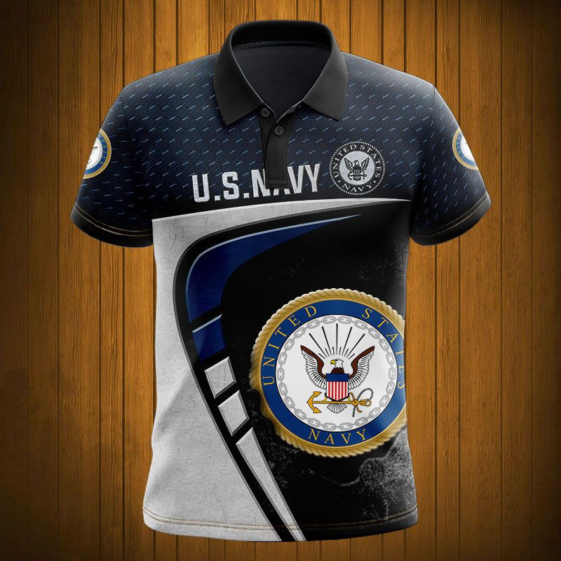 Sportswearmerch United States Navy Army Personalized Fashion Polo Shirt For Fan