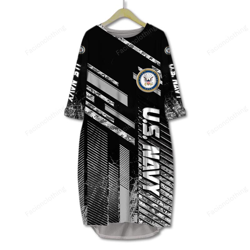 Sportswearmerch United States Navy Personalized Pocket Dress For Fan