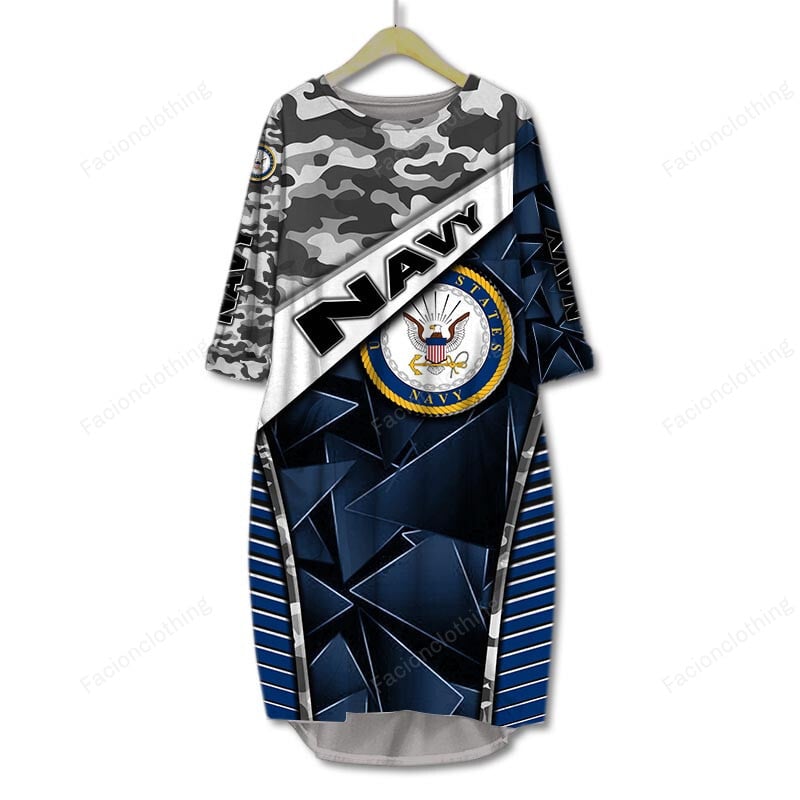 Sportswearmerch United States Navy Personalized Pocket Dress For Fan