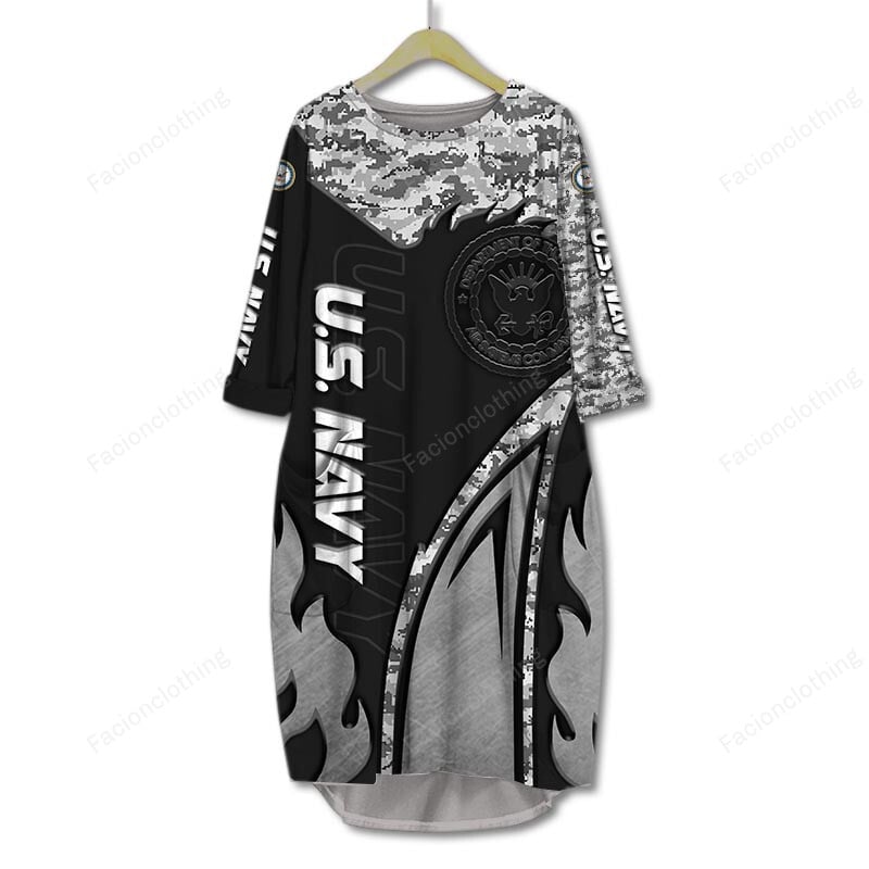 Sportswearmerch United States Navy Personalized Pocket Dress For Fan
