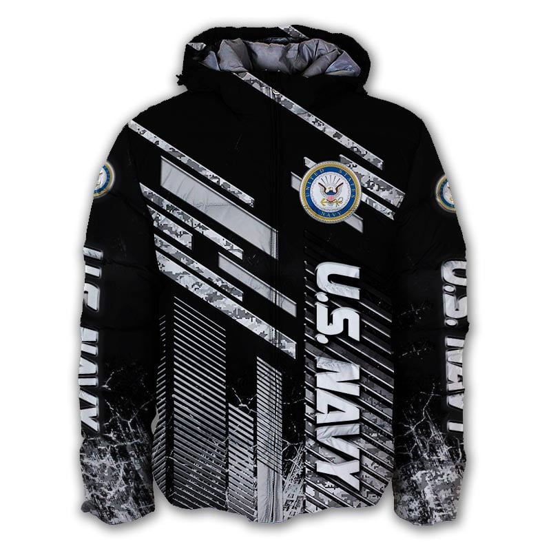 Sportswearmerch United States Navy Personalized Puffer Jacket For Fan
